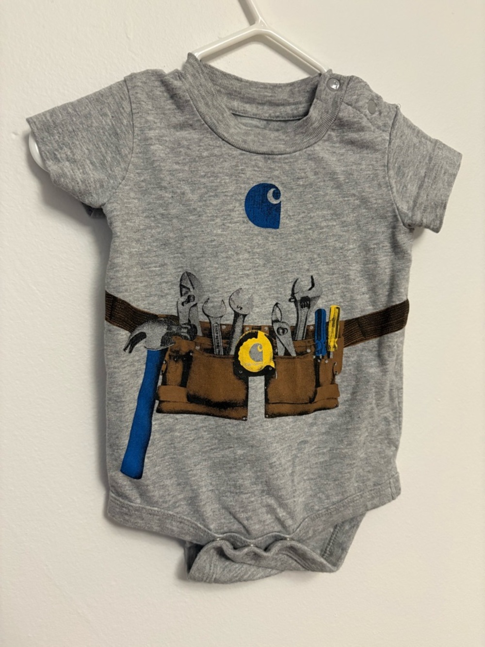 Carhartt Grey Infant Bodysuit with Subtle Logo